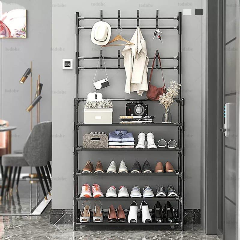 Estante organizador de zapatos y abrigos