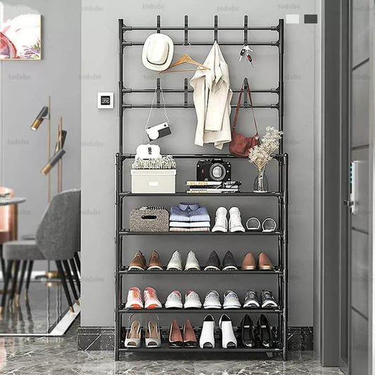 Estante organizador de zapatos y abrigos